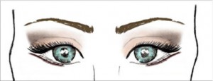 Image: V-shape eye makeup pattern