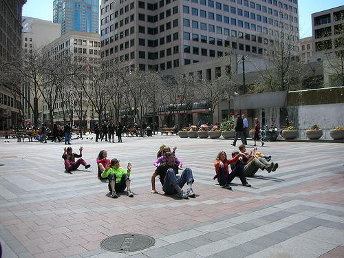 Flocking Improv IMAGE A flocking dance piece called "Seeds of Compassion" performed in Seattle. IMAGE