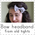 IMAGE Bow Headband from old tights IMAGE