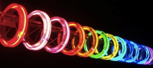 Spectrum IMAGE Spectra: Neon sculpture in Bournemouth Gardens. IMAGE