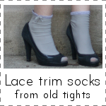 IMAGE Lace Trim Socks from old tights IMAGE