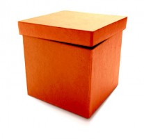IMAGE A cardboard box with a slightly ajar lid. IMAGE
