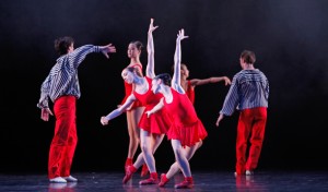 Ballet: In the Upper Room; Choreographer: Twyla Tharp; Dancer(s): Elise Judson, Emily Bowen & Artists of Houston Ballet; Photograph: Amitava Sarkar