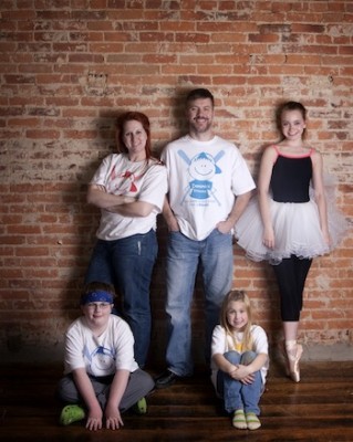 IMAGE Brian, his family, plus friend and Dominics Dreams supporter Allie Parsons IMAGE