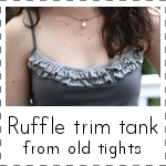 IMAGE Ruffle Trim Tank from old tights IMAGE