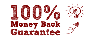 100% Money Back Guarantee - Hand Drawn Maroon
