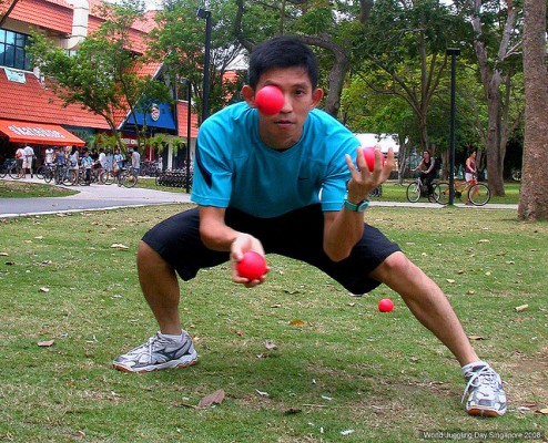 man juggling