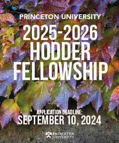 2025-2026 Hodder Fellowship application deadline September 10, 2024
